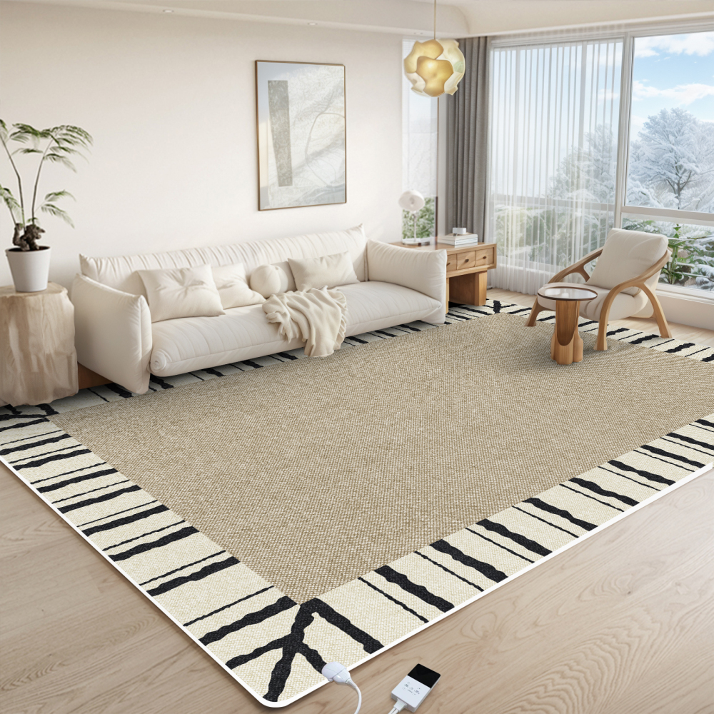 NujorWarm Graphene Electric Heating Rug,Heated Area Rug Floor Heating Mat Space Heater Foot Warmer  with Timer Living Room Bedroom Dining Room Yuanye 120V 220V 1500W 160x240cm