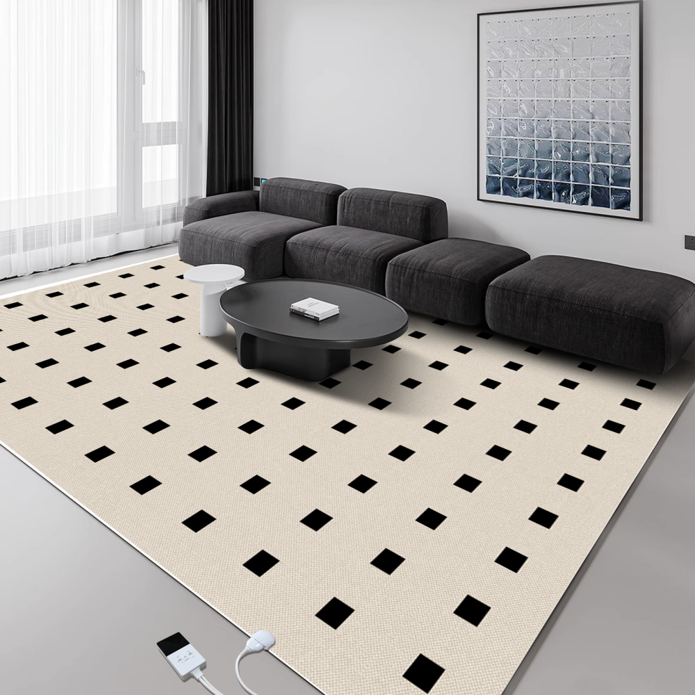 NujorWarm Graphene Electric Heating Rug,Heated Area Rug Floor Heating Mat Space Heater Foot Warmer  with Timer Living Room Bedroom Dining Room Bali 120V 220V 1500W 160x240cm