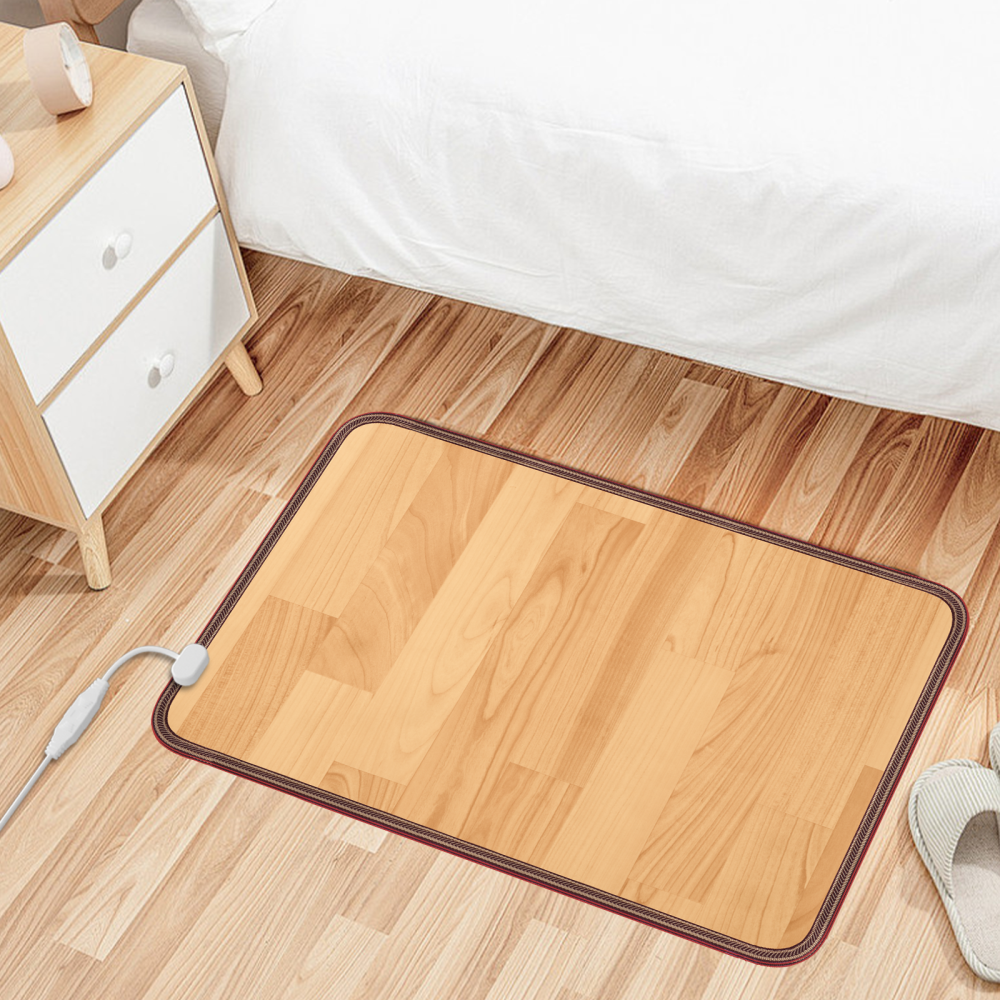 NujorWarm フットウォーマー 47*36cm 足温器 木目調PVCレザー表面 フットヒーター  電気マット 電気ホットマット 10段階温度調節、最高60℃、3段階タイミングオフ、 オフィス、学習室、ゲーム室 速暖、洗いやすく、防水、異臭がなく、過熱保護 DQMW