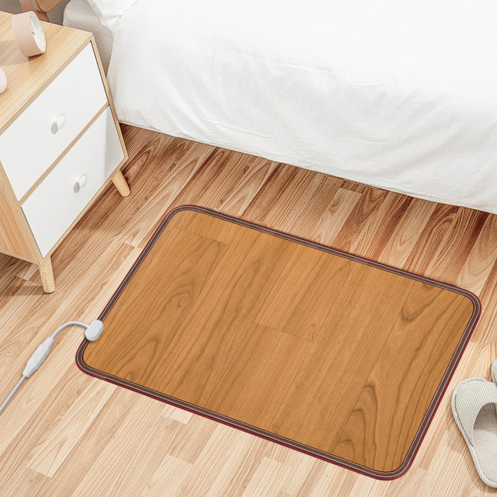 NujorWarm フットウォーマー 足温器 木目調PVCレザー表面 フットヒーター  電気マット 電気ホットマット 10段階温度調節、最高60℃、3段階タイミングオフ、 オフィス、学習室、ゲーム室 速暖、洗いやすく、防水、異臭がなく、過熱保護 DQMW