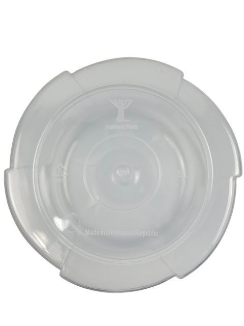 CUBETA TRANSPARENTE CON TAPA 9L