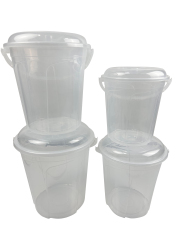 CUBETA TRANSPARENTE CON TAPA 16L