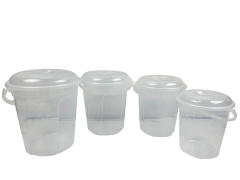 CUBETA TRANSPARENTE CON TAPA 20L