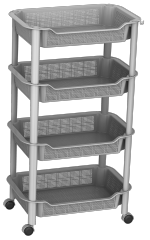 ESTANTE CESTA TEJIDO 4 NIVELES