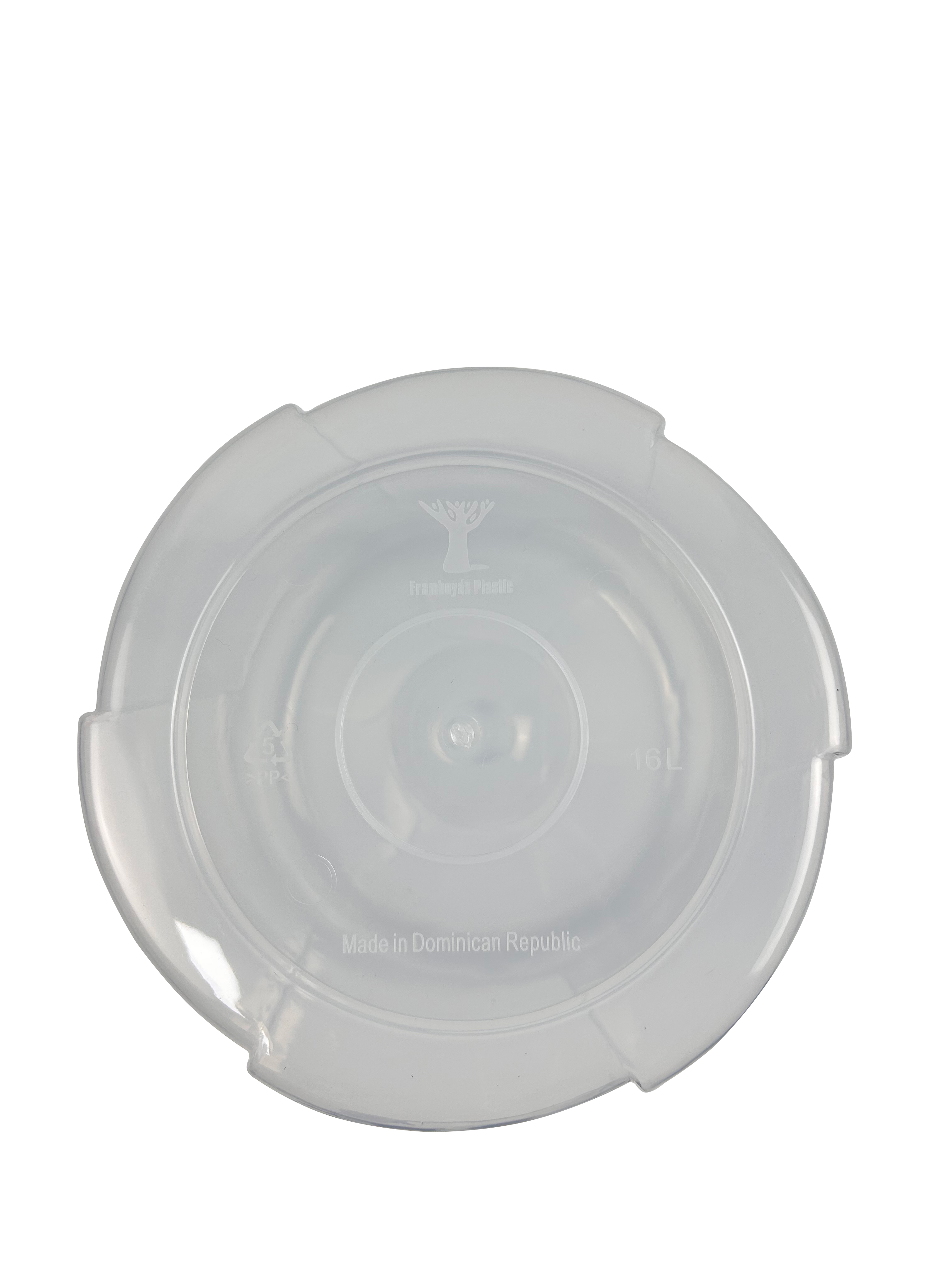 CUBETA TRANSPARENTE CON TAPA 20L