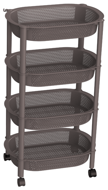 ESTANTE CON PUNTOS 4 NIVELES