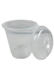 CUBETA TRANSPARENTE CON TAPA 20L