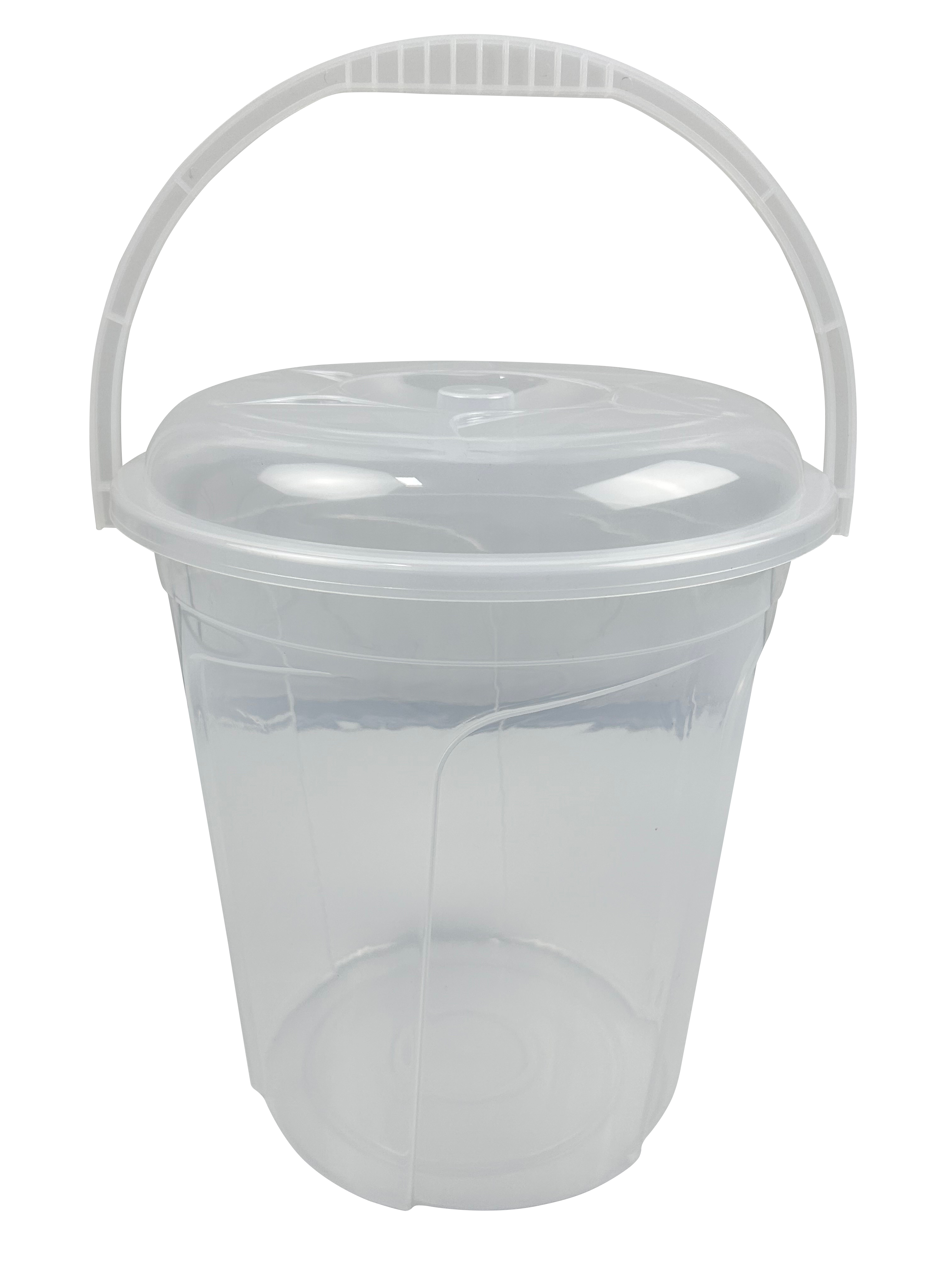 CUBETA TRANSPARENTE CON TAPA 16L