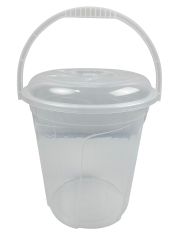 CUBETA TRANSPARENTE CON TAPA 16L