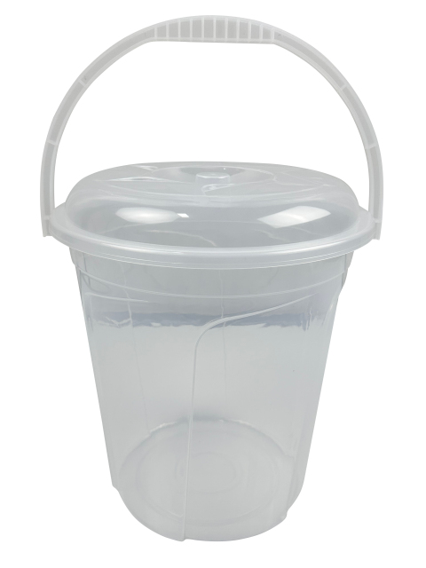 CUBETA TRANSPARENTE CON TAPA 16L