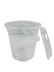 CUBETA TRANSPARENTE CON TAPA 13L