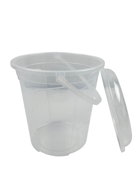 CUBETA TRANSPARENTE CON TAPA 13L