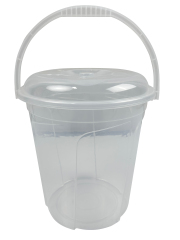 CUBETA TRANSPARENTE CON TAPA 13L