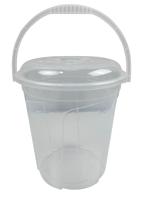 CUBETA TRANSPARENTE CON TAPA 13L