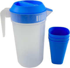 JARRA PLASTICA 2.2L + 3 VASOS