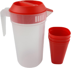 JARRA PLASTICA 2.2L + 3 VASOS