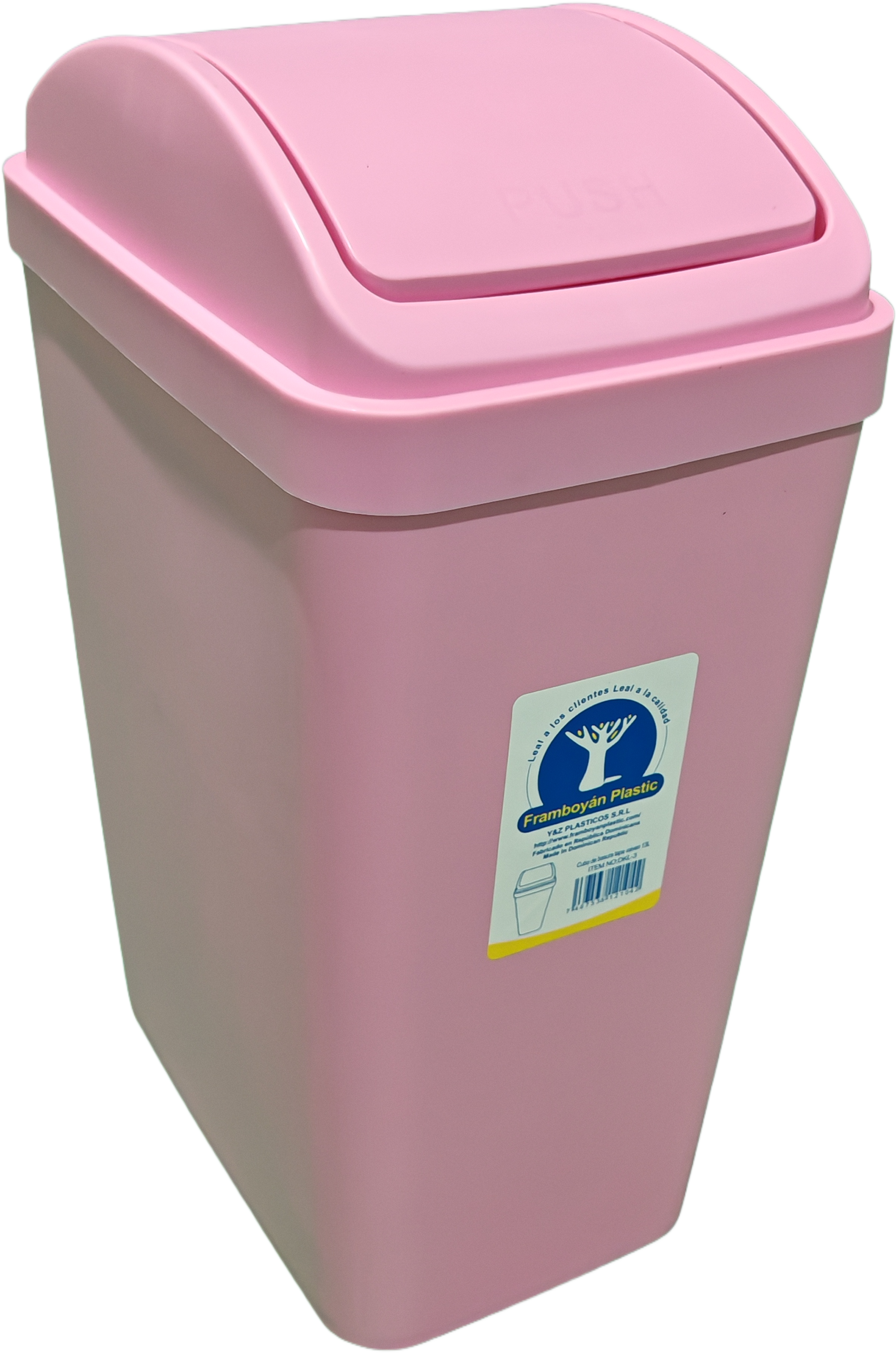 CUBO DE BASURA CON TAPA BATIENTE 13L