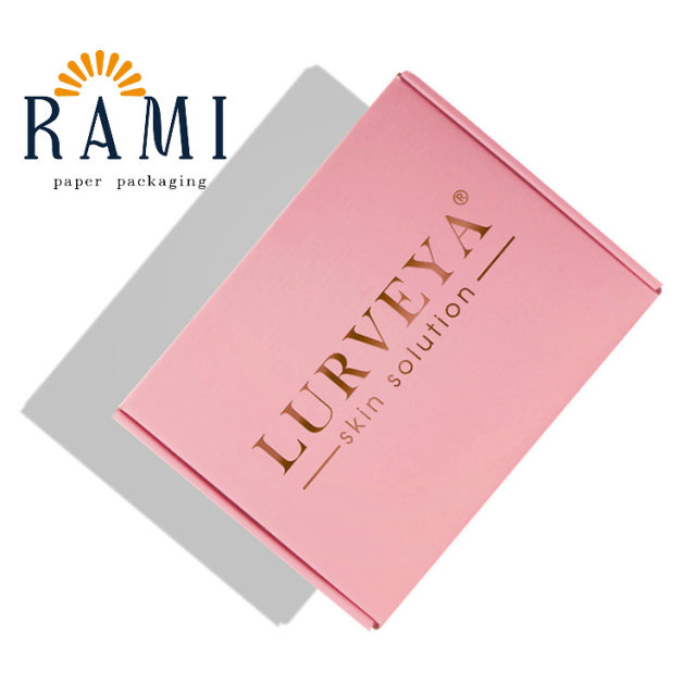 Free sample custom logo pink color cosmetic corrugated packaging mailer box shipping box paper box