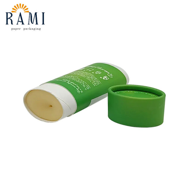 Custom Oval Natural Deodorant Solid Stick Containers Packaging Eco Friendly Cardboard Twist Up Kraft Paper Tube