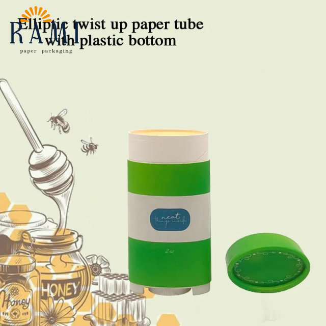 Custom Oval Natural Deodorant Solid Stick Containers Packaging Eco Friendly Cardboard Twist Up Kraft Paper Tube