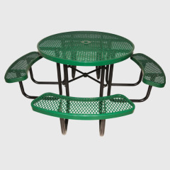 Arlau 46in Thermoplastic Picnic Table Outdoor Metal Mesh Seating