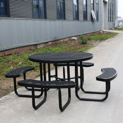 Round Commercial Picnic Table - 46 Inch All-Weather Steel Design