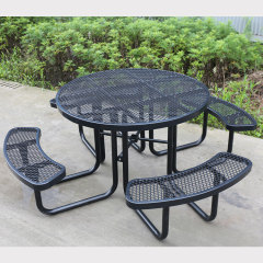 Round Commercial Picnic Table - 46 Inch All-Weather Steel Design