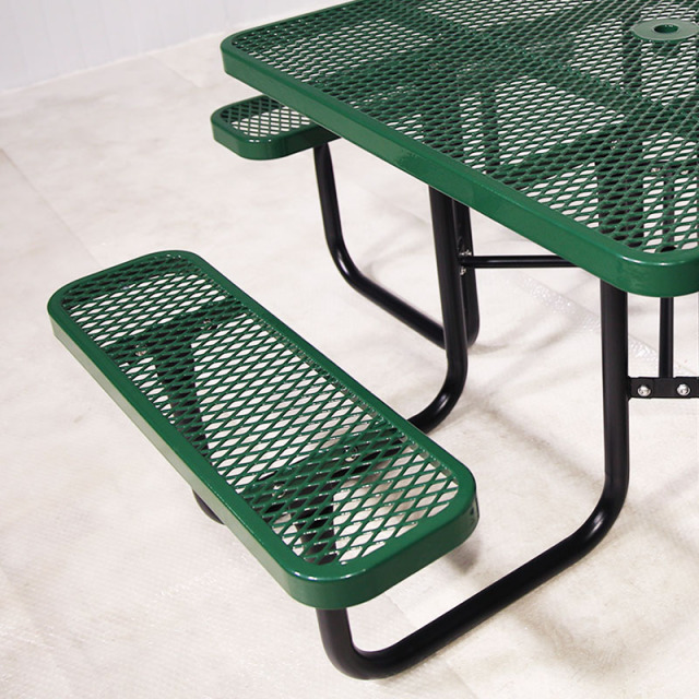 Heavy-Duty Green Square Picnic Table - 46" Commercial - yalau