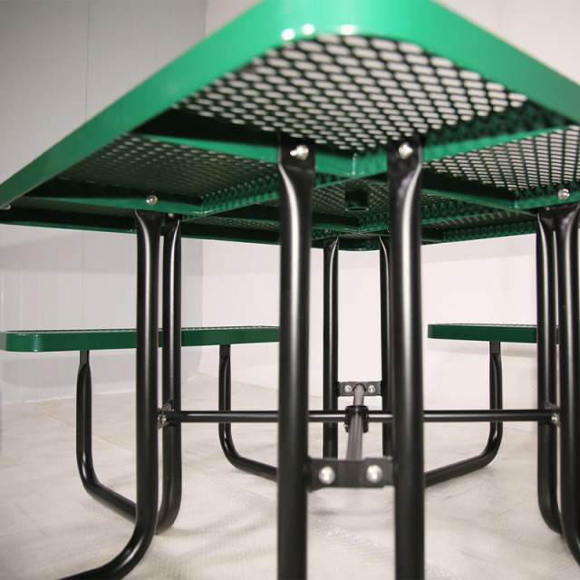Heavy-Duty Green Square Picnic Table - 46" Commercial - yalau