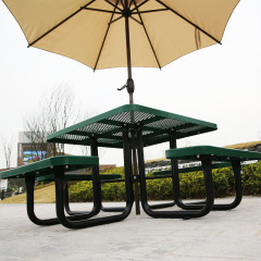 Heavy-Duty Green Square Picnic Table - 46" Commercial - yalau