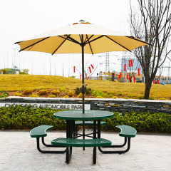 Arlau 46in Thermoplastic Picnic Table Outdoor Metal Mesh Seating