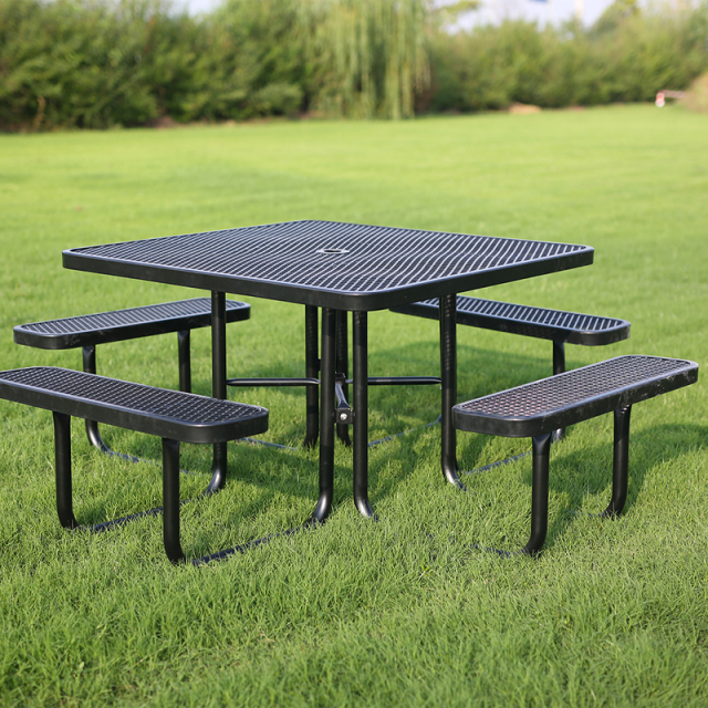 46-Inch Commercial Picnic Table - All-Weather Thermoplastic Coated