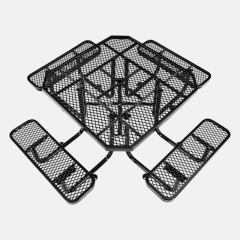 Black Octagonal Metal Mesh Picnic Table Thermoplastic Outdoor Arlau
