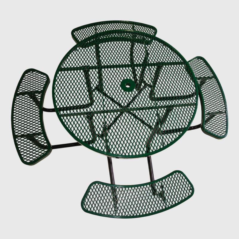 Arlau 46in Thermoplastic Picnic Table Outdoor Metal Mesh Seating