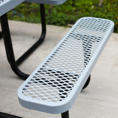 46" Octagonal Metal Mesh Picnic Table - Weather-Resistant Gray