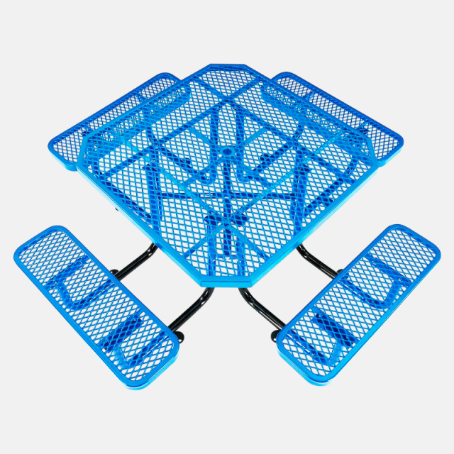46 Inch Thermoplastic Coated Metal Mesh Picnic Table Outdoor Arlau