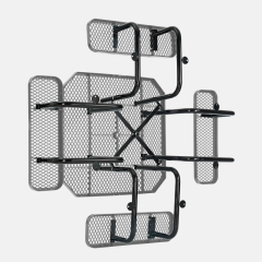 46" Octagonal Metal Mesh Picnic Table - Weather-Resistant Gray