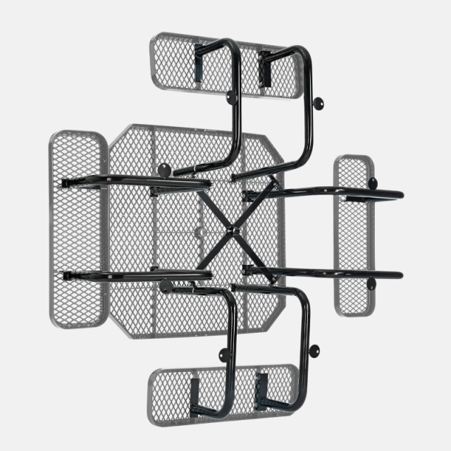 46" Octagonal Metal Mesh Picnic Table - Weather-Resistant Gray