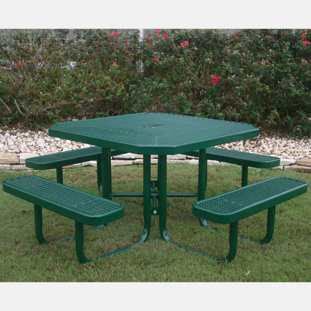 46 Inch Octagonal Thermoplastic Picnic Table Outdoor Durable Arlau