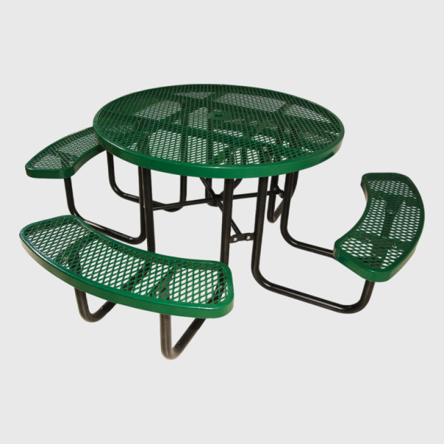 Arlau 46in Thermoplastic Picnic Table Outdoor Metal Mesh Seating