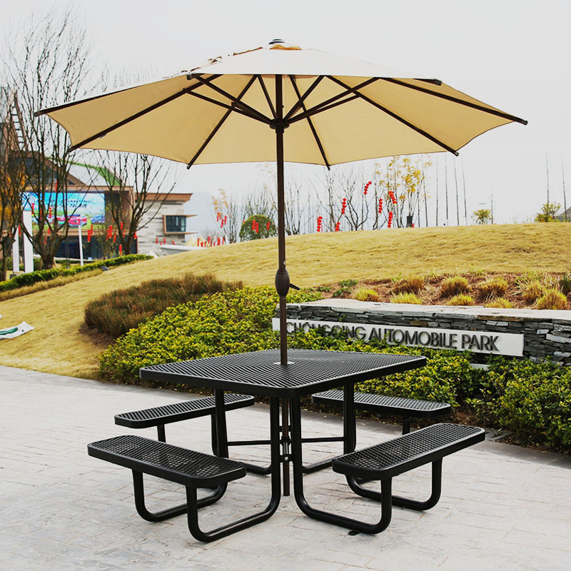 46-Inch Commercial Picnic Table - All-Weather Thermoplastic Coated
