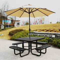 46-Inch Commercial Picnic Table - All-Weather Thermoplastic Coated