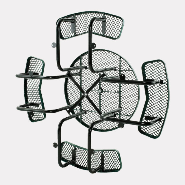 Arlau 46in Thermoplastic Picnic Table Outdoor Metal Mesh Seating