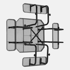 Black Octagonal Metal Mesh Picnic Table Thermoplastic Outdoor Arlau
