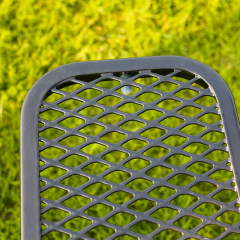 Black Octagonal Metal Mesh Picnic Table Thermoplastic Outdoor Arlau