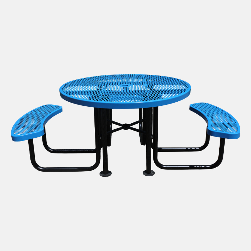 Blue Round ADA Picnic Table - Wheelchair Accessible - yalau