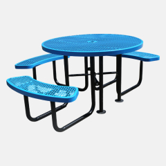 Blue Round ADA Picnic Table - Wheelchair Accessible - yalau