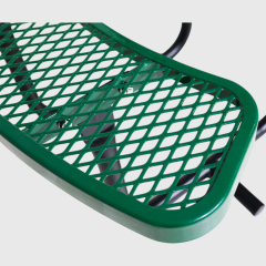Green ADA Compliant Metal Mesh Picnic Table with Drainage Design