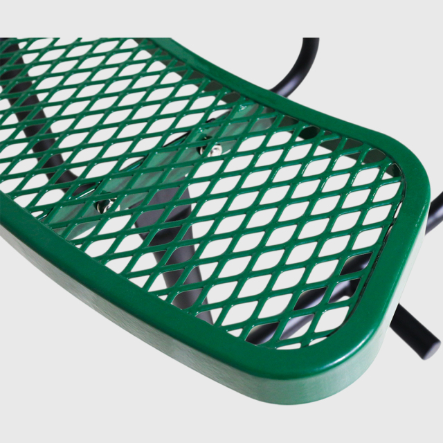 Green ADA Compliant Metal Mesh Picnic Table with Drainage Design