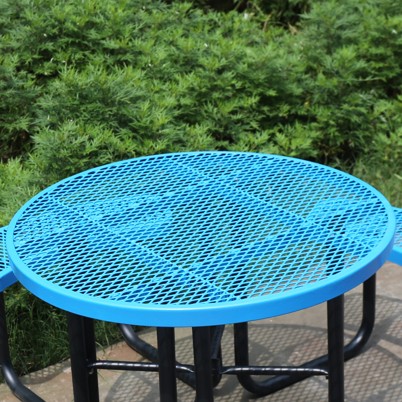 Blue Round ADA Picnic Table - Wheelchair Accessible - yalau